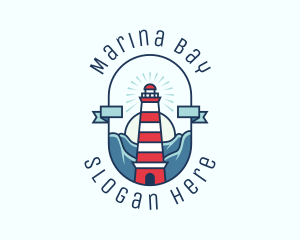 Sunset Nautical Lighthouse  logo design