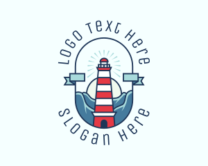 Sunset Nautical Lighthouse  Logo