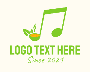 Music School - Green Soup Note logo design