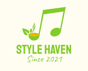 Music Studio - Green Soup Note logo design