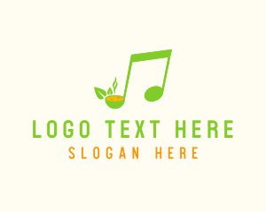 Quarter Note - Green Soup Note logo design