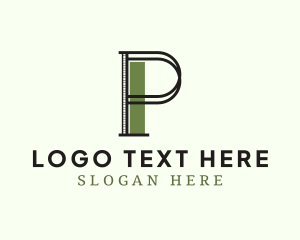 Website - Retro Letter P logo design