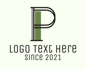 Typography - Retro Letter P logo design
