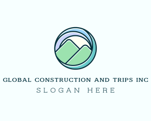 Highland - Wave Mountain Travel logo design