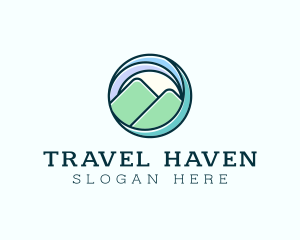 Wave Mountain Travel logo design