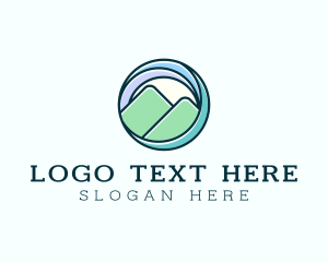 Highland - Wave Mountain Travel logo design