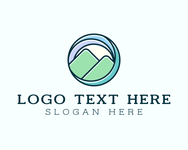 Surfing - Wave Mountain Travel logo design