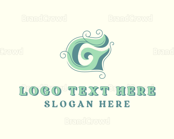 Feminine Swirl Decor Letter G Logo