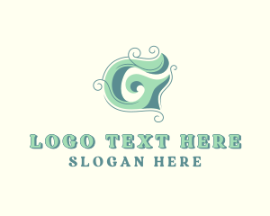 Event Planner - Feminine Swirl Decor Letter G logo design