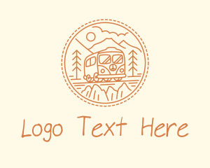 Outdoors - Hippie Van Road Trip logo design