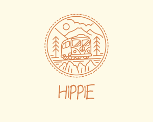 Hippie Van Road Trip  logo design