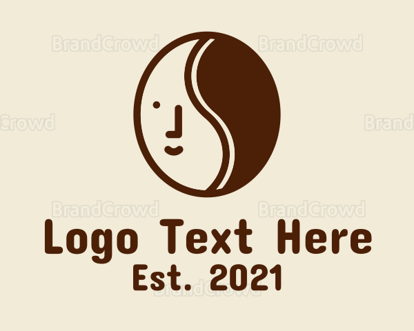 Coffee Bean Face Logo