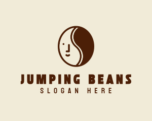 Coffee Bean Face Cafe logo design