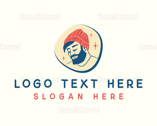 Hipster Bonnet Man Logo