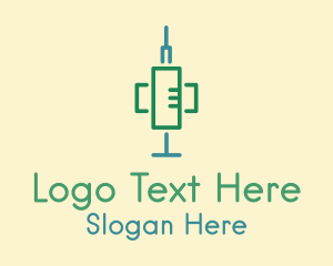 Vaccinate - Medical Syringe Tool logo design