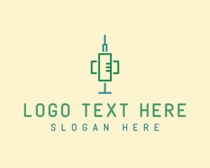 Medical Syringe Tool logo design