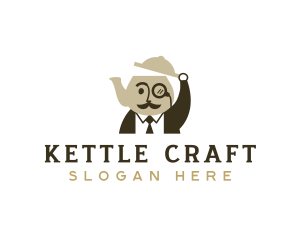 Kettle - Gentleman Kettle Teapot logo design