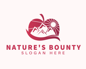 Harvesting - Organic Apple Mountain logo design