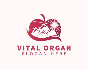 Organic Apple Mountain logo design