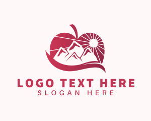 Fruit - Organic Apple Mountain logo design