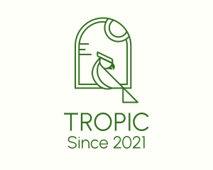 Perched Parrot Window logo design