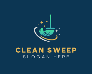 Sweep - Broom Sweep Cleaning logo design