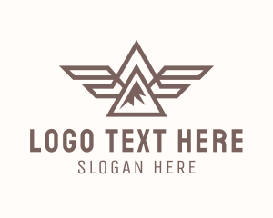 Traveler - Mountain Peak Wings logo design