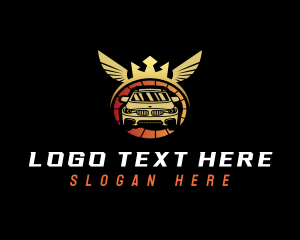 Sedan - Luxury Auto Wings logo design