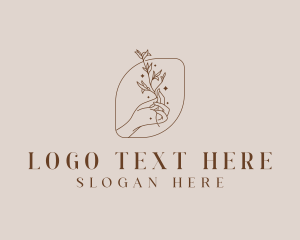 Hand Floral Beautician Logo