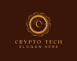 Cryptocurrency Coin Banking logo design