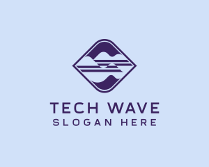 Professional Wave Tech Business logo design