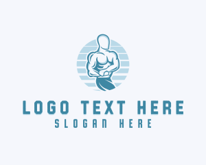 Bodybuilding - Muscular Fitness Man logo design