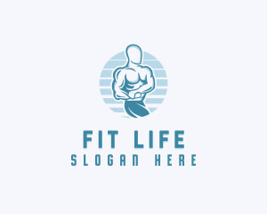 Muscular Fitness Man logo design