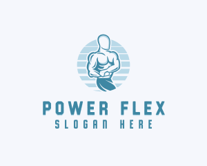 Muscular Fitness Man logo design