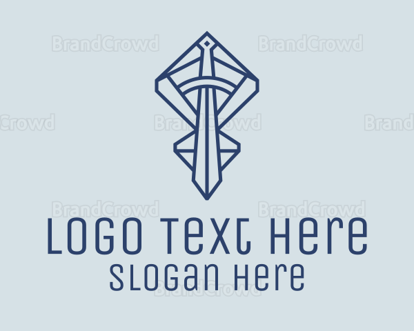 Geometric Sword Weapon Logo