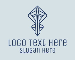 Dagger - Geometric Sword Weapon logo design