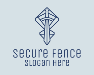 Fencing - Geometric Sword Weapon logo design