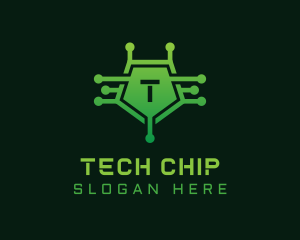 Technology Circuit Microchip logo design