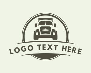Emblem - Truck Vehicle Logistics Delivery logo design