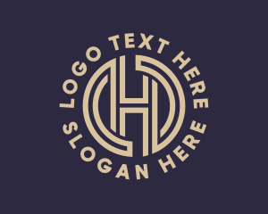 Brown - Modern Tech Letter H logo design