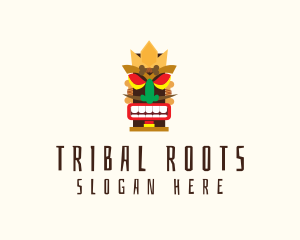 Tribal Tiki Mask logo design