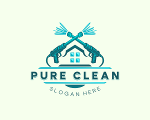 Pressure Washer Cleaning logo design