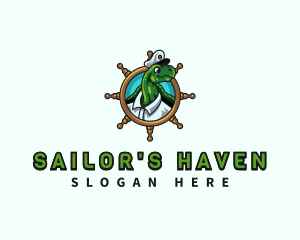 Turtle Captain Sailor logo design