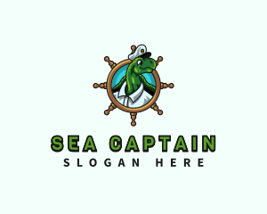 Turtle Captain Sailor logo design