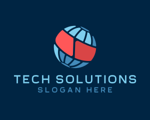 Data Server - Simple Digital Globe logo design