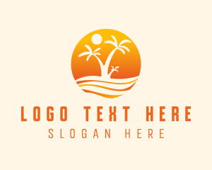 Coconut Tree - Orange Palm Beach logo design