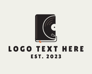 Album - Vinyl Record Player Book logo design