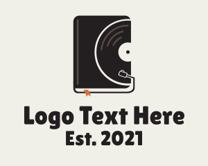 Literature - Vinyl Record Player Book logo design