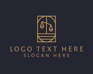 Court House - Lawyer Justice Scale logo design