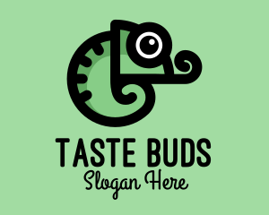 Tongue - Cute Green Chameleon logo design